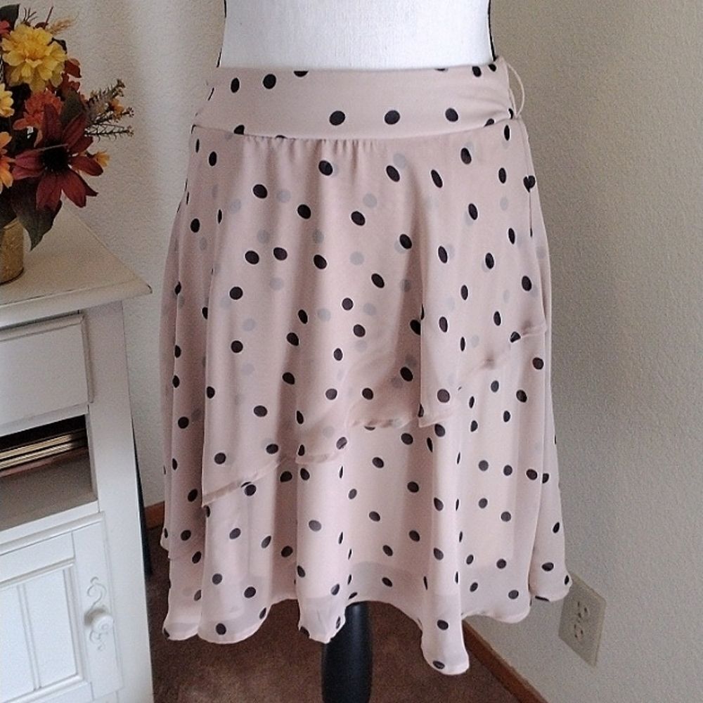 Maurices Layered Polka Dot Skirt